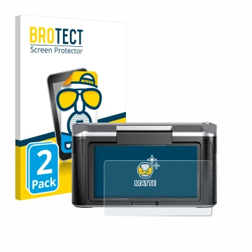 Vorderseite einer Produktverpackung mit dem Markenlogo BROTECT. Daneben ist das Gerät Revopoint Miraco mit dem zugehörigen Dis