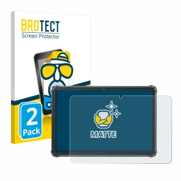 Vorderseite einer Produktverpackung mit dem Markenlogo BROTECT. Daneben ist das Gerät Oukitel RT8 mit dem zugehörigen Displays