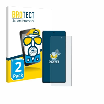 Vorderseite einer Produktverpackung mit dem Markenlogo BROTECT. Daneben ist das Gerät Vivo X Fold3 mit dem zugehörigen Display