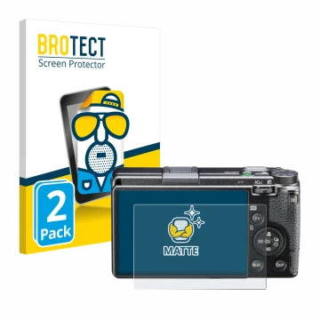 Vorderseite einer Produktverpackung mit dem Markenlogo BROTECT. Daneben ist das Gerät Ricoh GR III HDF mit dem zugehörigen Dis