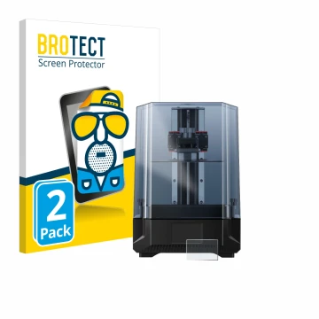Vorderseite einer Produktverpackung mit dem Markenlogo BROTECT. Daneben ist das Gerät Anycubic Photon Mono X 6Ks mit dem zugeh