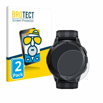 Vorderseite einer Produktverpackung mit dem Markenlogo BROTECT. Daneben ist das Gerät Oukitel BT10 1.43