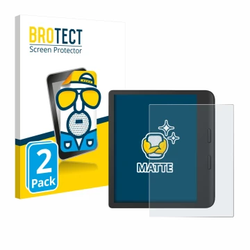 Vorderseite einer Produktverpackung mit dem Markenlogo BROTECT. Daneben ist das Gerät Tolino Vision Color 2024 mit dem zugehör