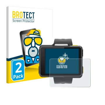 Vorderseite einer Produktverpackung mit dem Markenlogo BROTECT. Daneben ist das Gerät Newland WD1 mit dem zugehörigen Displays