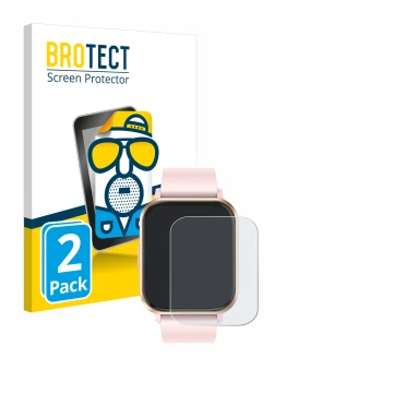 Vorderseite einer Produktverpackung mit dem Markenlogo BROTECT. Daneben ist das Gerät walkbee Smartwatch 1.83