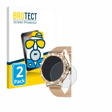 Vorderseite einer Produktverpackung mit dem Markenlogo BROTECT. Daneben ist das Gerät walkbee Smartwatch 1.3