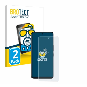 Vorderseite einer Produktverpackung mit dem Markenlogo BROTECT. Daneben ist das Gerät Infinix GT 20 Pro mit dem zugehörigen Di