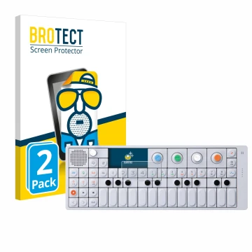 Vorderseite einer Produktverpackung mit dem Markenlogo BROTECT. Daneben ist das Gerät Teenage Engineering OP-1 Sampler & Contr