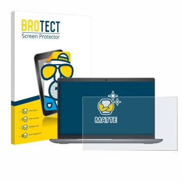 Vorderseite einer Produktverpackung mit dem Markenlogo BROTECT. Daneben ist das Gerät Dell Latitude 5550 Laptop mit dem zugehö