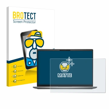 Vorderseite einer Produktverpackung mit dem Markenlogo BROTECT. Daneben ist das Gerät Dell Latitude 7650 Laptop mit dem zugehö