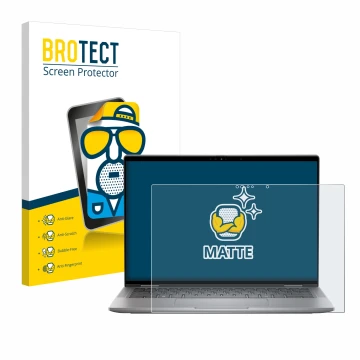 Vorderseite einer Produktverpackung mit dem Markenlogo BROTECT. Daneben ist das Gerät Dell Latitude 7450 2-in-1 mit dem zugehö