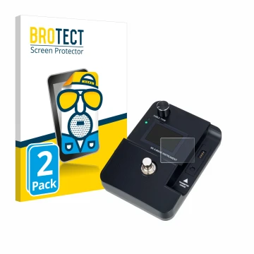 Vorderseite einer Produktverpackung mit dem Markenlogo BROTECT. Daneben ist das Gerät Harley Benton AirBorne Pro 5.8Ghz mit de