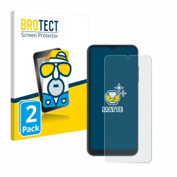 Vorderseite einer Produktverpackung mit dem Markenlogo BROTECT. Daneben ist das Gerät Hotwav Note 13 mit dem zugehörigen Displ