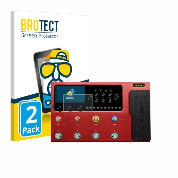Vorderseite einer Produktverpackung mit dem Markenlogo BROTECT. Daneben ist das Gerät Valeton GP-200R mit dem zugehörigen Disp