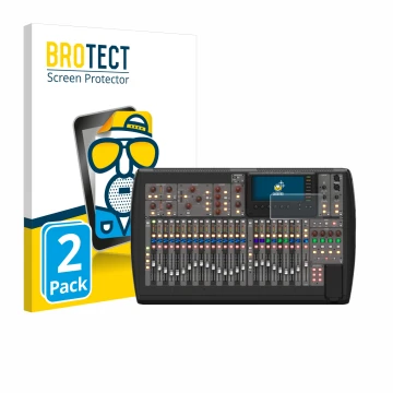 Vorderseite einer Produktverpackung mit dem Markenlogo BROTECT. Daneben ist das Gerät Behringer X32 mit dem zugehörigen Displa