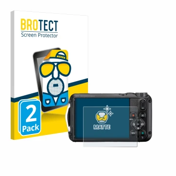 Vorderseite einer Produktverpackung mit dem Markenlogo BROTECT. Daneben ist das Gerät Ricoh Pentax WG-8 mit dem zugehörigen Di
