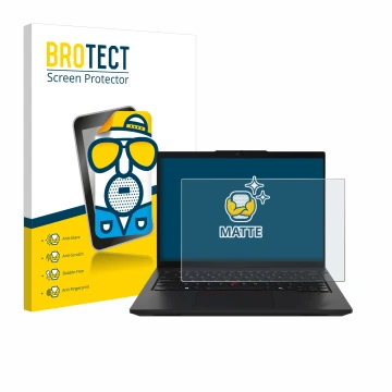 Vorderseite einer Produktverpackung mit dem Markenlogo BROTECT. Daneben ist das Gerät Lenovo ThinkPad L14 Gen 5 mit dem zugehö