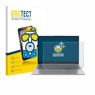 Vorderseite einer Produktverpackung mit dem Markenlogo BROTECT. Daneben ist das Gerät Lenovo ThinkBook 16 Gen 7 mit dem zugehö