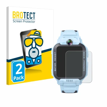 Vorderseite einer Produktverpackung mit dem Markenlogo BROTECT. Daneben ist das Gerät Imoo Watch Phone Z7 mit dem zugehörigen 