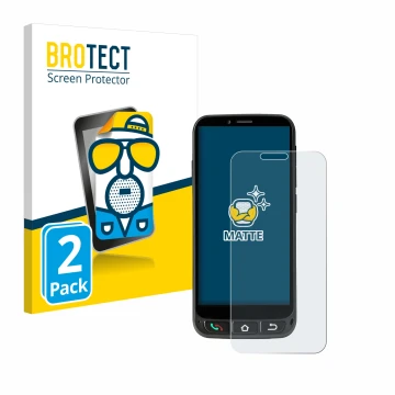 Vorderseite einer Produktverpackung mit dem Markenlogo BROTECT. Daneben ist das Gerät SPC Zeus 4G Pro mit dem zugehörigen Disp