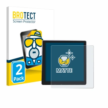 Vorderseite einer Produktverpackung mit dem Markenlogo BROTECT. Daneben ist das Gerät Shelly Wall Display mit dem zugehörigen 