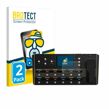 Vorderseite einer Produktverpackung mit dem Markenlogo BROTECT. Daneben ist das Gerät Headrush Prime mit dem zugehörigen Displ