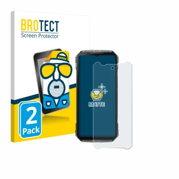 Vorderseite einer Produktverpackung mit dem Markenlogo BROTECT. Daneben ist das Gerät Doogee V40 Pro mit dem zugehörigen Displ