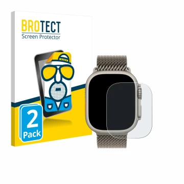 Vorderseite einer Produktverpackung mit dem Markenlogo BROTECT. Daneben ist das Gerät Apple Watch Ultra 3 mit dem zugehörigen 