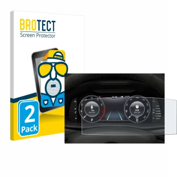 Vorderseite einer Produktverpackung mit dem Markenlogo BROTECT. Daneben ist das Gerät Skoda Virtual Cockpit 10.25