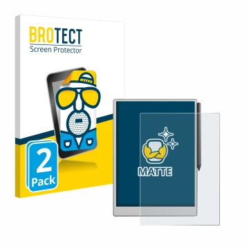 Vorderseite einer Produktverpackung mit dem Markenlogo BROTECT. Daneben ist das Gerät reMarkable Paper Pro mit dem zugehörigen