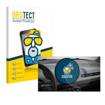 Vorderseite einer Produktverpackung mit dem Markenlogo BROTECT. Daneben ist das Gerät Mini Cooper Electric BJ 2024 mit dem zug