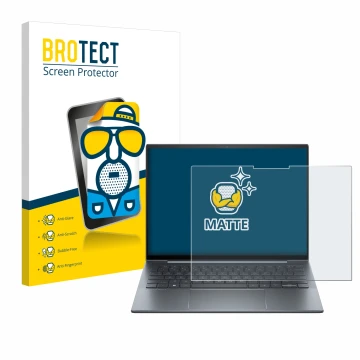 Vorderseite einer Produktverpackung mit dem Markenlogo BROTECT. Daneben ist das Gerät HP Dragonfly 13.5