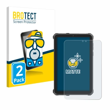 Vorderseite einer Produktverpackung mit dem Markenlogo BROTECT. Daneben ist das Gerät Oukitel RT3 Pro mit dem zugehörigen Disp