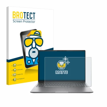Vorderseite einer Produktverpackung mit dem Markenlogo BROTECT. Daneben ist das Gerät HP ZBook Power 16 G11 mit dem zugehörige