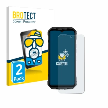 Vorderseite einer Produktverpackung mit dem Markenlogo BROTECT. Daneben ist das Gerät Doogee V Max Plus mit dem zugehörigen Di