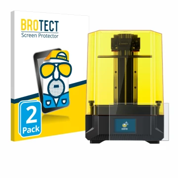 Vorderseite einer Produktverpackung mit dem Markenlogo BROTECT. Daneben ist das Gerät Anycubic Photon Mono X2 9,1