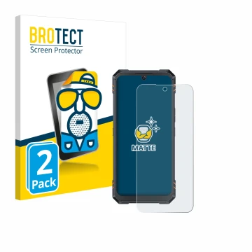 Vorderseite einer Produktverpackung mit dem Markenlogo BROTECT. Daneben ist das Gerät Cubot King Kong Star 2 mit dem zugehörig
