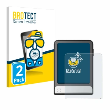 Vorderseite einer Produktverpackung mit dem Markenlogo BROTECT. Daneben ist das Gerät Ledger Flex mit dem zugehörigen Displays