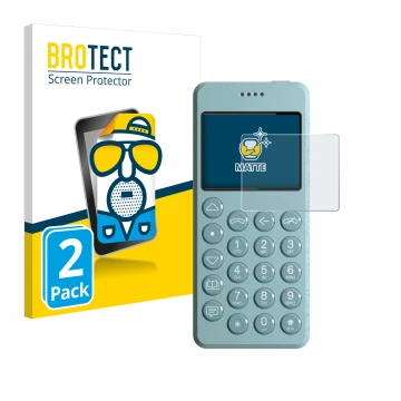 Vorderseite einer Produktverpackung mit dem Markenlogo BROTECT. Daneben ist das Gerät Punkt MP02 mit dem zugehörigen Displaysc