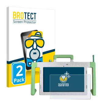 Vorderseite einer Produktverpackung mit dem Markenlogo BROTECT. Daneben ist das Gerät Telemarie Tablet 10.1