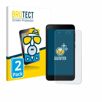 Vorderseite einer Produktverpackung mit dem Markenlogo BROTECT. Daneben ist das Gerät ZTE Blade A35 lite mit dem zugehörigen D