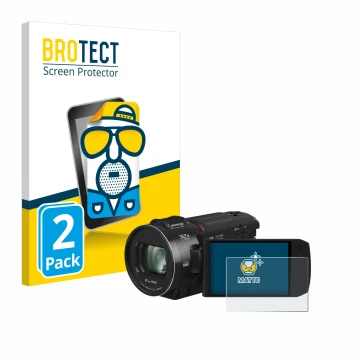 Vorderseite einer Produktverpackung mit dem Markenlogo BROTECT. Daneben ist das Gerät Panasonic HC-VX3 mit dem zugehörigen Dis