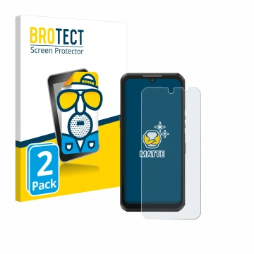 Vorderseite einer Produktverpackung mit dem Markenlogo BROTECT. Daneben ist das Gerät Oukitel WP39 mit dem zugehörigen Display