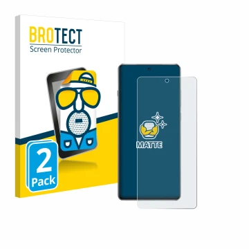 Vorderseite einer Produktverpackung mit dem Markenlogo BROTECT. Daneben ist das Gerät OnePlus 13R mit dem zugehörigen Displays