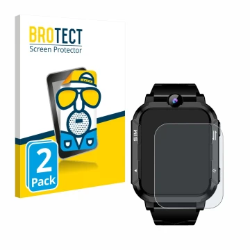 Vorderseite einer Produktverpackung mit dem Markenlogo BROTECT. Daneben ist das Gerät Blackview Z20 Kids Smartwatch mit dem zu