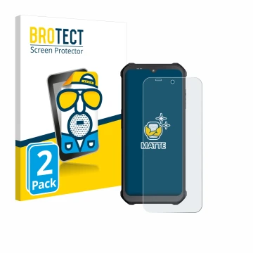 Vorderseite einer Produktverpackung mit dem Markenlogo BROTECT. Daneben ist das Gerät Sonim XP400 mit dem zugehörigen Displays