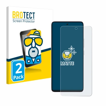 Vorderseite einer Produktverpackung mit dem Markenlogo BROTECT. Daneben ist das Gerät Xiaomi Poco M7 Pro 5G mit dem zugehörige