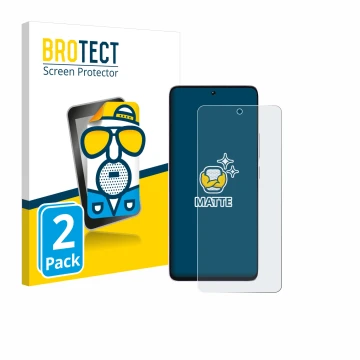 Vorderseite einer Produktverpackung mit dem Markenlogo BROTECT. Daneben ist das Gerät Xiaomi Poco M7 Pro mit dem zugehörigen D