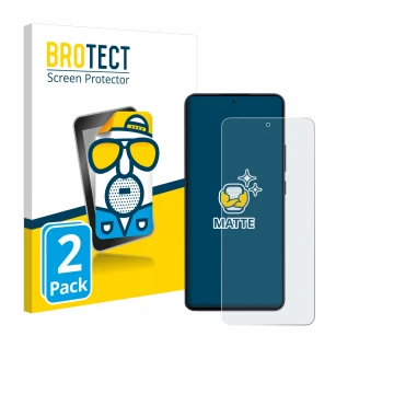 Vorderseite einer Produktverpackung mit dem Markenlogo BROTECT. Daneben ist das Gerät Oppo Reno 13 F mit dem zugehörigen Displ