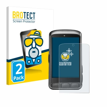 Vorderseite einer Produktverpackung mit dem Markenlogo BROTECT. Daneben ist das Gerät Wahoo Elemnt ACE mit dem zugehörigen Dis